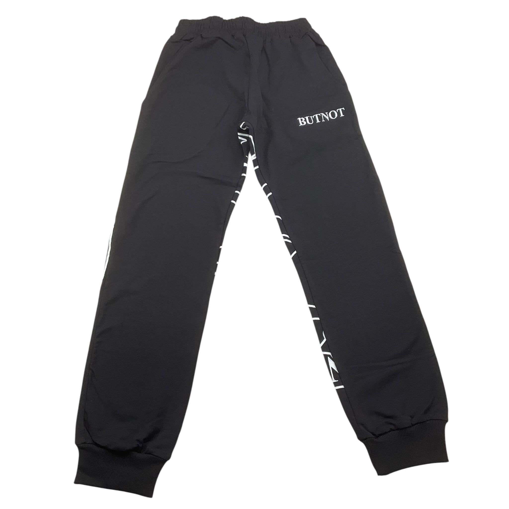 BUTNOT pantalone tuta tinta unita con stampe in contrasto Nero per Bambino B9498558 NERO BUTNOT 