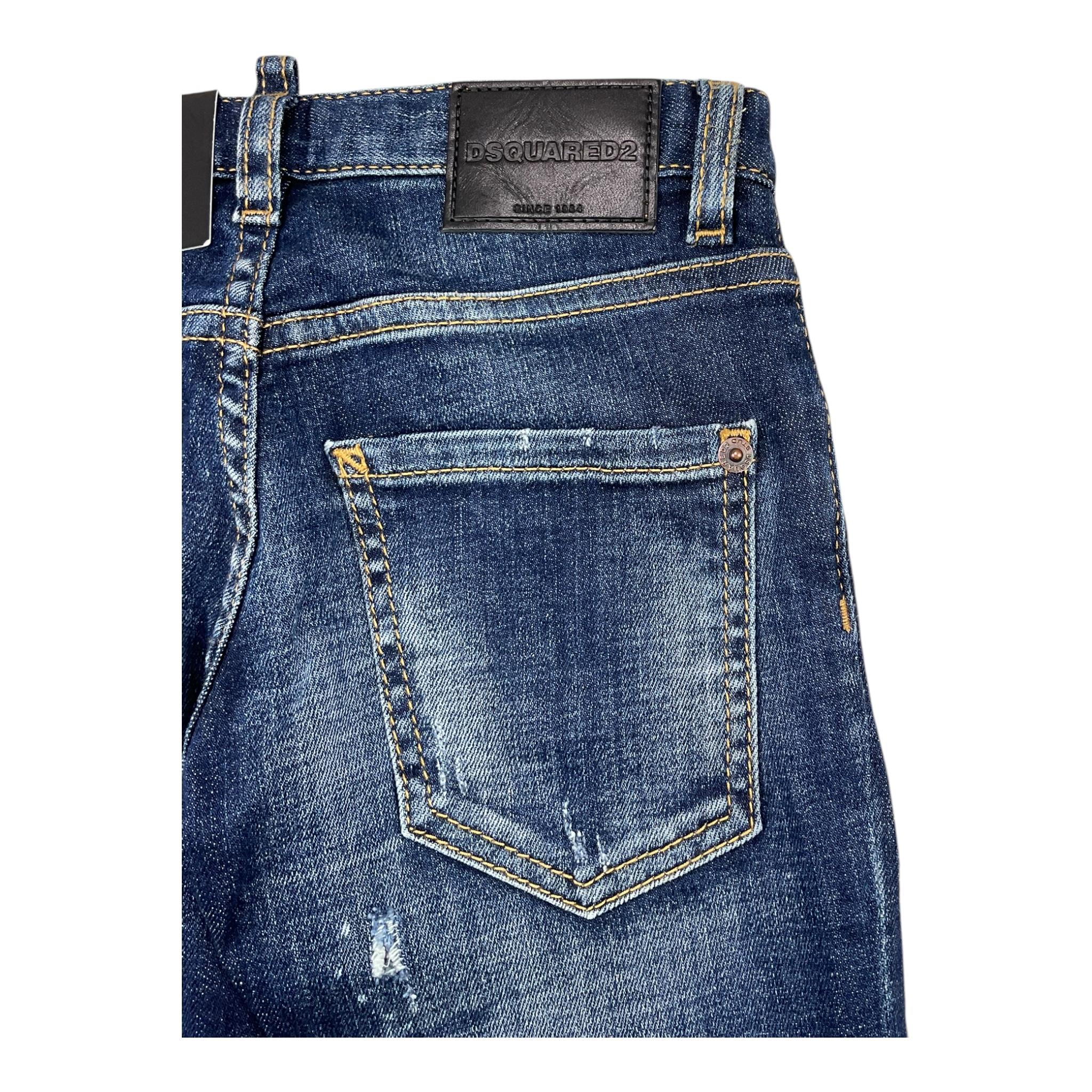 DSQUARED2 jeans tinta unita con strappi Blu per Bambino DQ01Q3 BLU DSQUARED2 