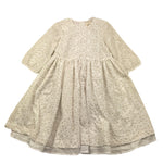 abito manica 3/4 tinta unita con ricami ZW5A42 BIANCO CAFFE' D'ORZO 