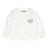 MOSCHINO felpa chiusa girocollo tinta unita con stampa in contrasto Panna per Neonato MXF03Q PANNA MOSCHINO 