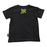 John Richmond – Einfarbiges T-Shirt mit Rundhalsausschnitt und Print in Schwarz für Babys