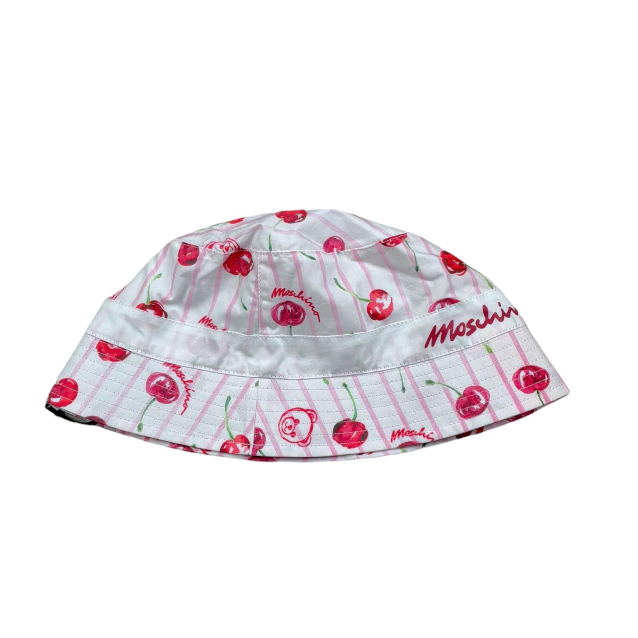 Moschino Cappello Modello Pescatore Bicolore con Stampa per Bambina HDX01M BIANCO/ROSA MOSCHINO 