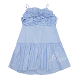 Miss Blumarine Baby-Mädchen Schlichte trägerlose Kleider mit hellblauem Logo-Print