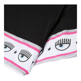 Chiara Ferragni Einfarbiges Rundhals-T-Shirt mit Print Schwarz für Mädchen