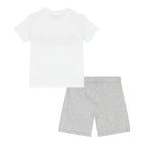 Moschino Completo 2 Pezzi T-Shirt-Bermuda Bicolore per Neonato MZG00M BIANCO/GRIGIO MOSCHINO 
