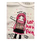 GUESS shirt girocollo tinta unita con stampa in contrasto Bianco per Neonata K4BI15J1313 BIANCO GUESS 