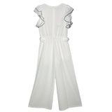 Liu Jo – Weißer Palazzo-Jumpsuit in einfarbiger Farbe für Mädchen