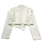 Met Giacca Modello Crop Tinta Unita per Bambina ME299 BIANCO MET 