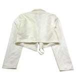 Met Giacca Modello Crop Tinta Unita per Bambina ME299 BIANCO MET 