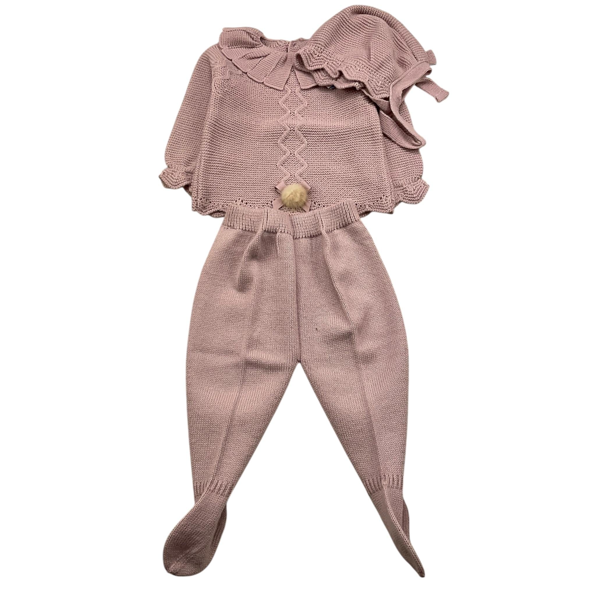 MAC ILUSIO'N completo 3 pezzi maglia-ghettina-cappello Rosa per Neonata 9406 ROSA MAC ILUSIO'N 