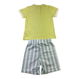 Chicco Komplett 2-teiliges T-Shirt-Bermuda, zweifarbig, grün/blau, für Neugeborene