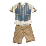 Mai'S Kids Completo 4 Pezzi Camicia-Gilet-Pantalone-Papillon per Bambino RAYAN AZZURRO MAI'S KIDS 