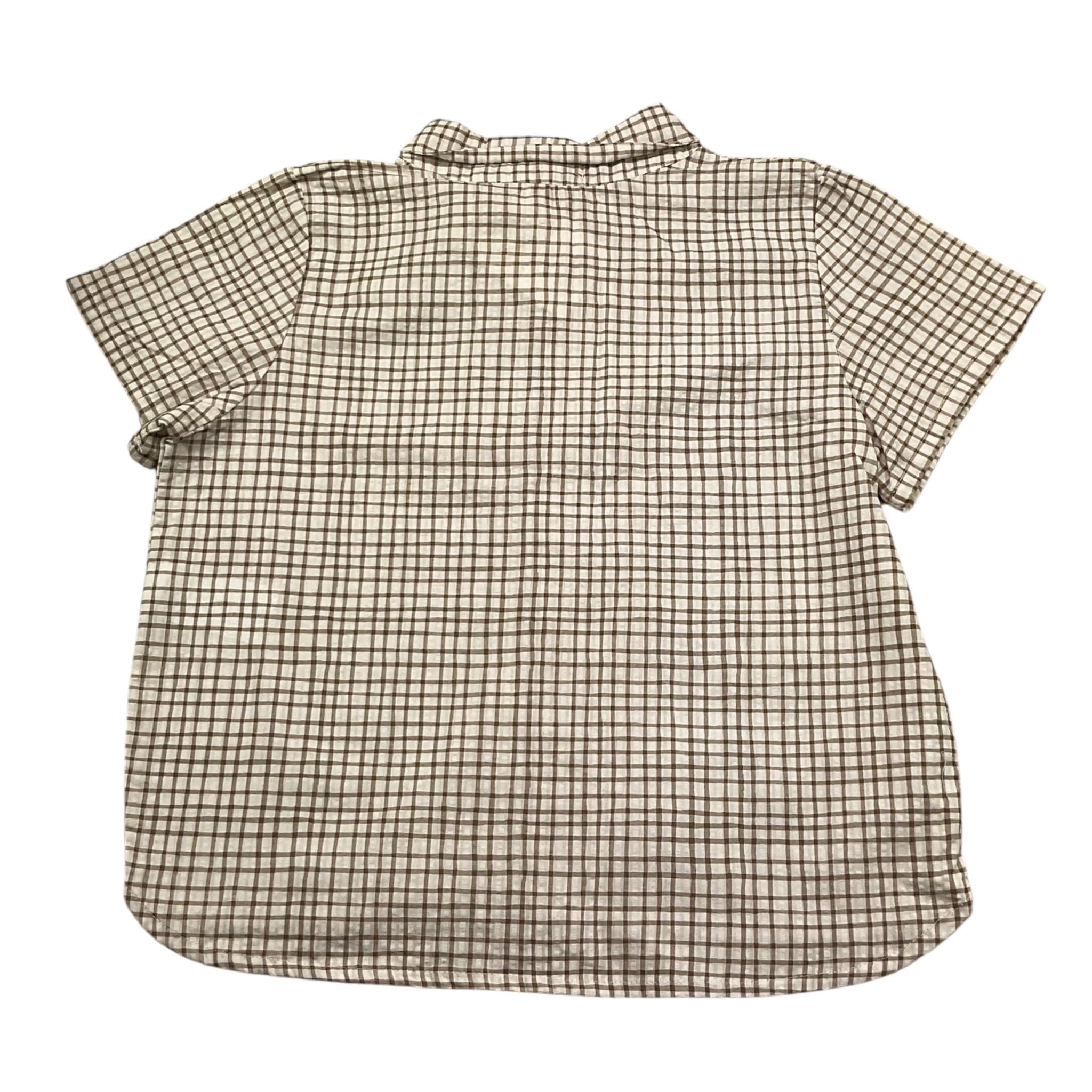 Petit Indi Camicia Tinta Unita con Fantasia A Quadri per Bambino SS25BK7427 BIANCO PETIT INDI 