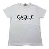 Gaelle T-Shirt Rundhals Einfarbig mit Kontrastdruck Weiß für Kinder