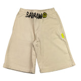 Barrow Kids Einfarbige Trainingsanzug-Bermudashorts mit beigem Aufdruck für Jungen
