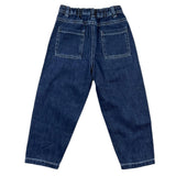 Die Eule Jeans einfarbig mit elastischer Taille blau für Mädchen