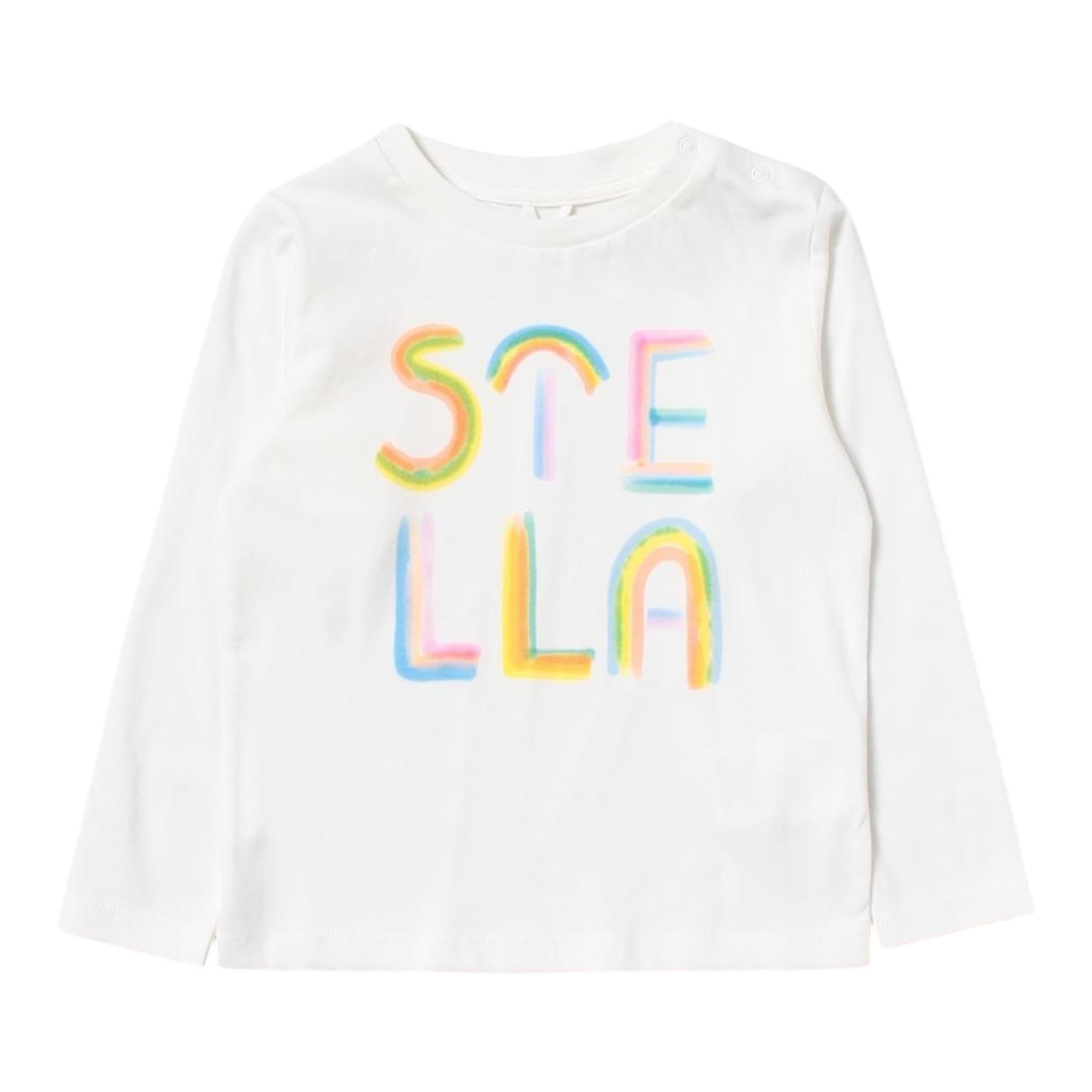 STELLA McCARTNEY shirt girocollo tinta unita con stampe in contrasto Bianco per Neonata TT8080 BIANCO STELLA McCARTNEY 