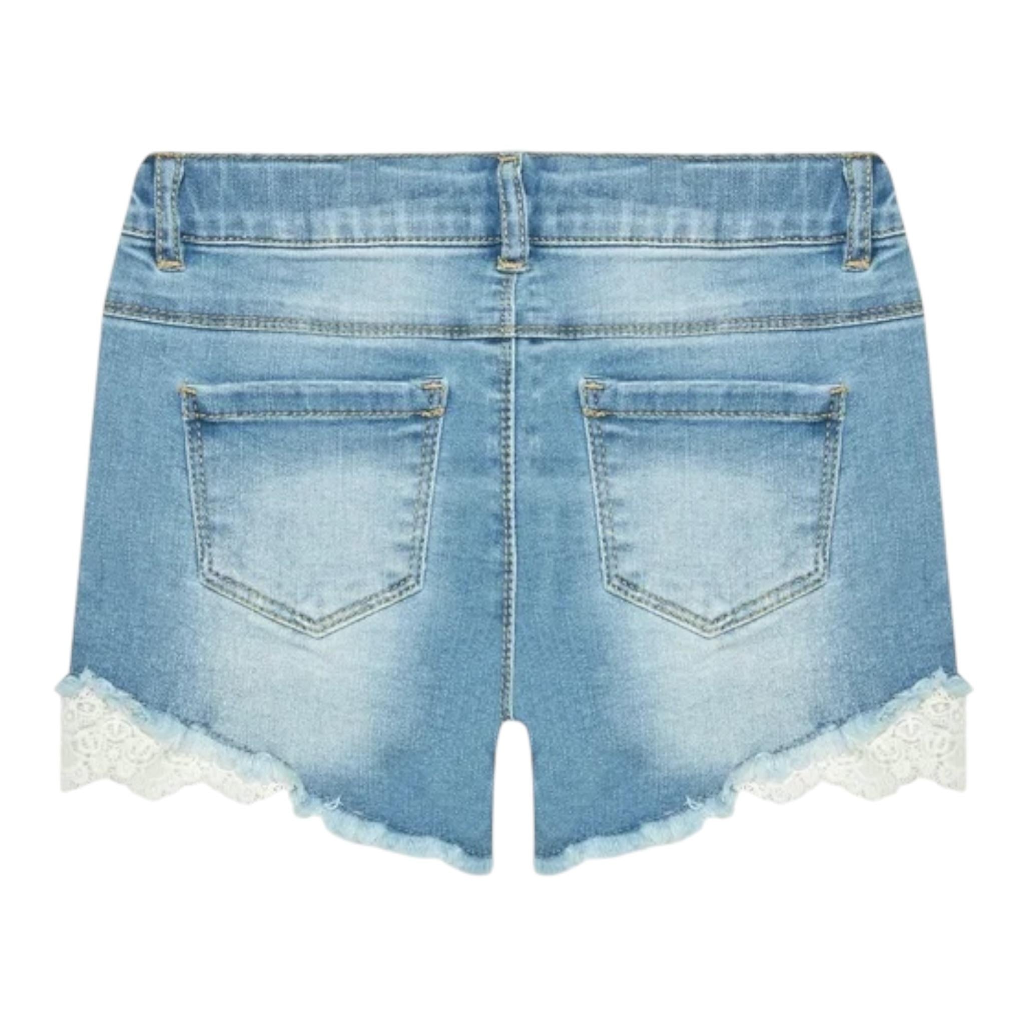 Name It Short In Denim tinta unita con Ricami Azzurro per Bambina 13197440 AZZURRO NAME IT 