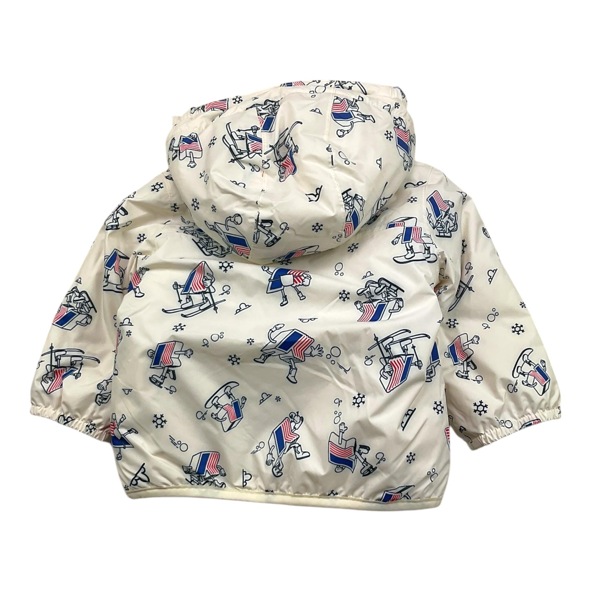 K-WAY giubbino tinta unita con zip cappuccio e fantasia Bianco per Neonato K41467W BIANCO K-WAY 