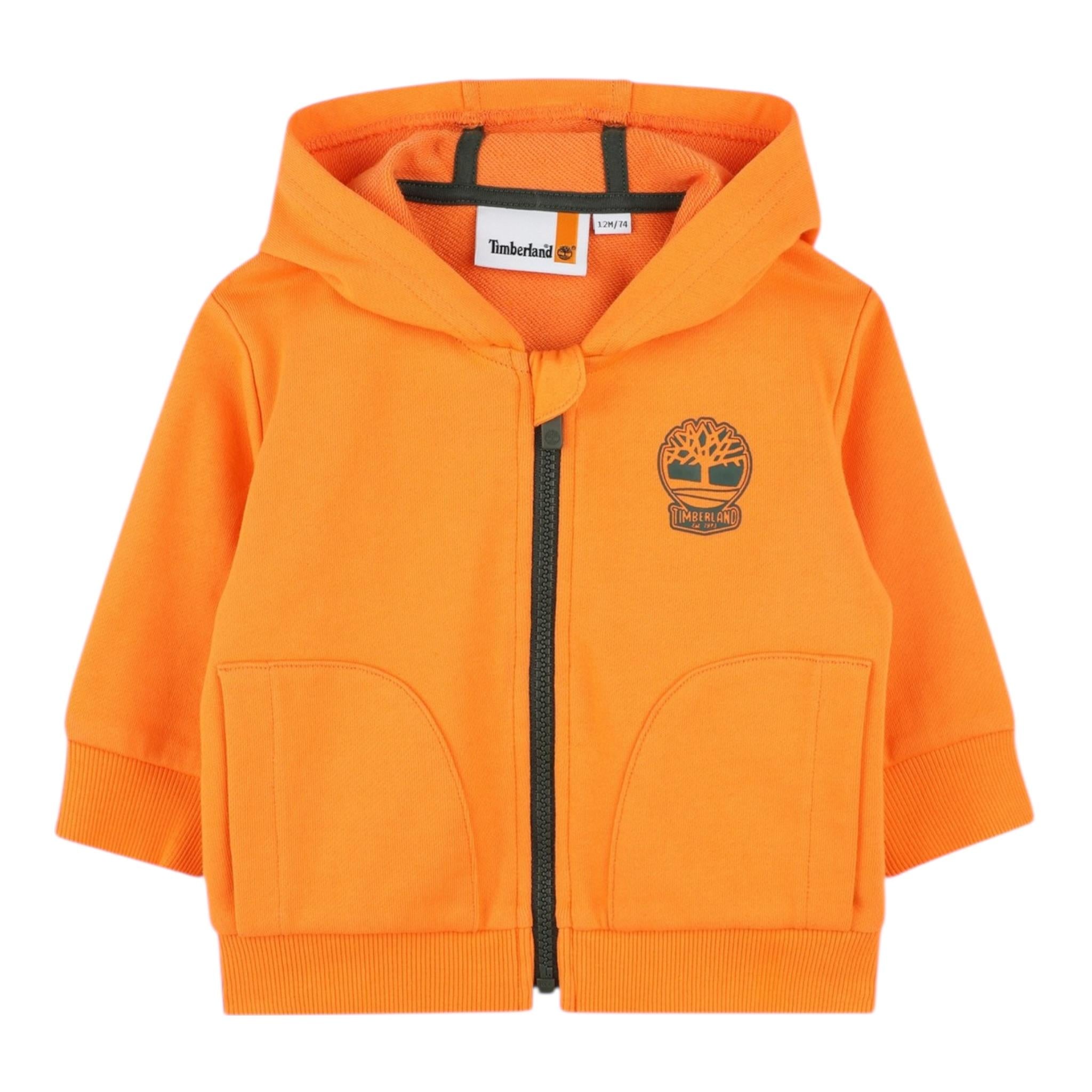 Timberland Felpa Tinta Unita con Zip E Cappuccio per Bambino T60487X ARANCIONE TIMBERLAND 