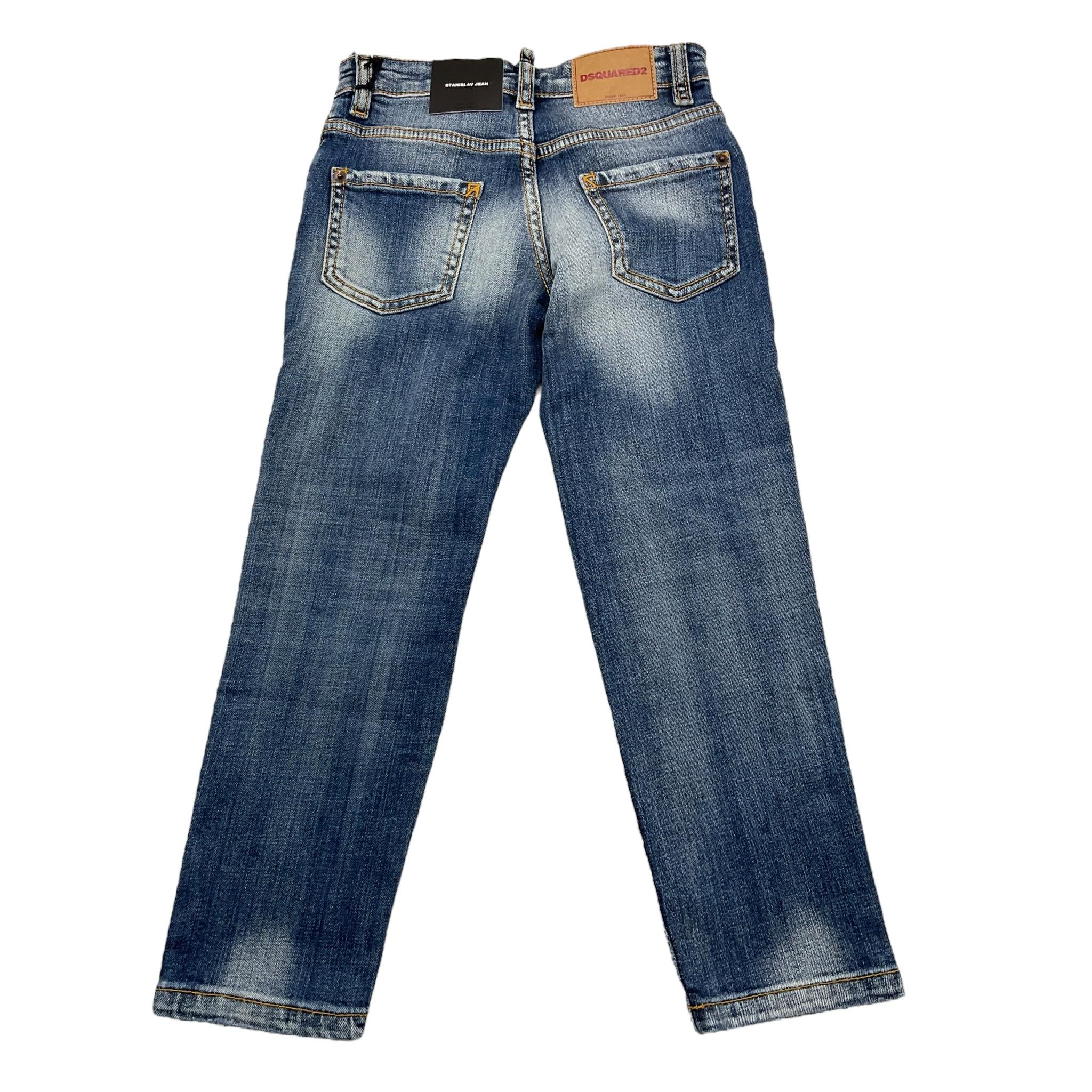 DSQUARED2 jeans tinta unita con 5 tasche Blu per Bambino DQ0731 BLU DSQUARED2 