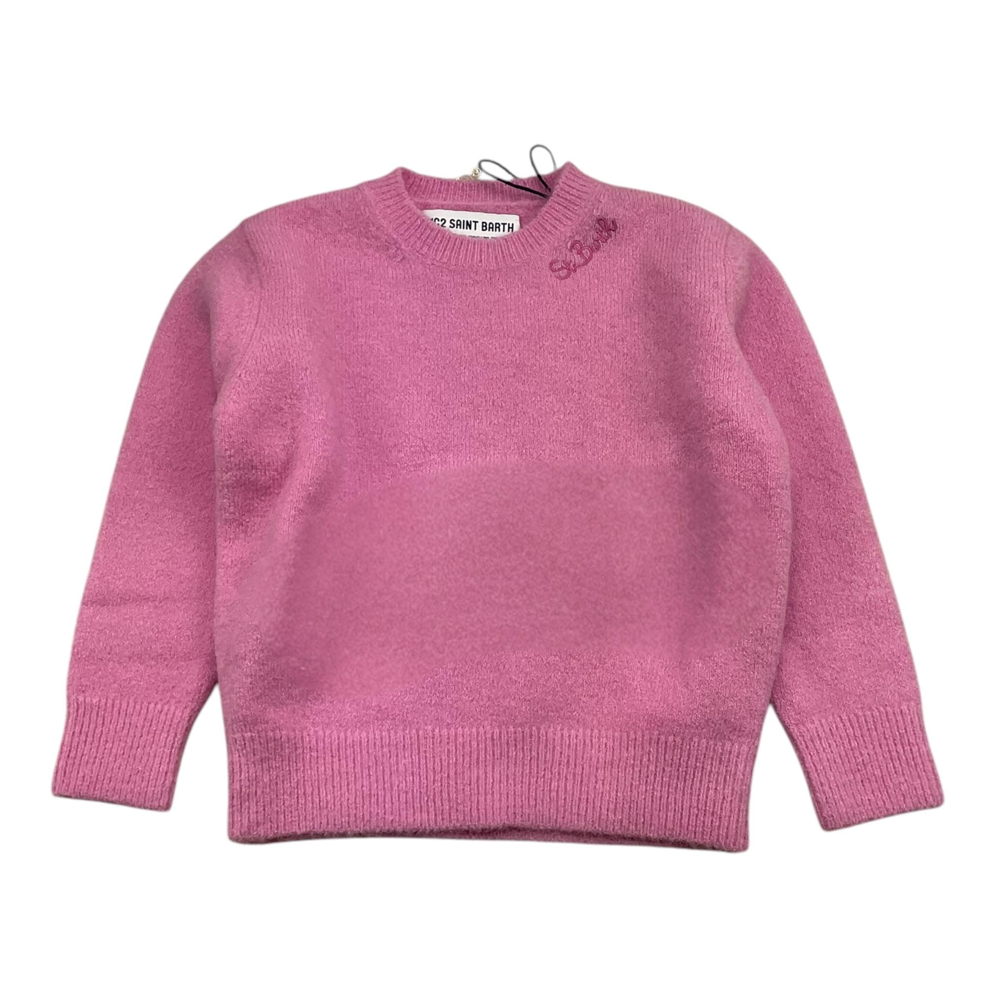 SAINT BARTH maglia girocollo tinta unita  Rosa per Bambina LYL001000 ROSA SAINT BARTH 