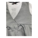 NAIDA set gilet-shirt bicolore Bianco/grigio per Bambina NACO035 BIANCO/GRIGIO NAIDA 