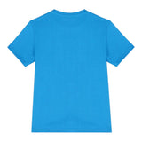 Guess T-Shirt Rundhalsausschnitt Einfarbig mit hellblauem Aufdruck für Neugeborene