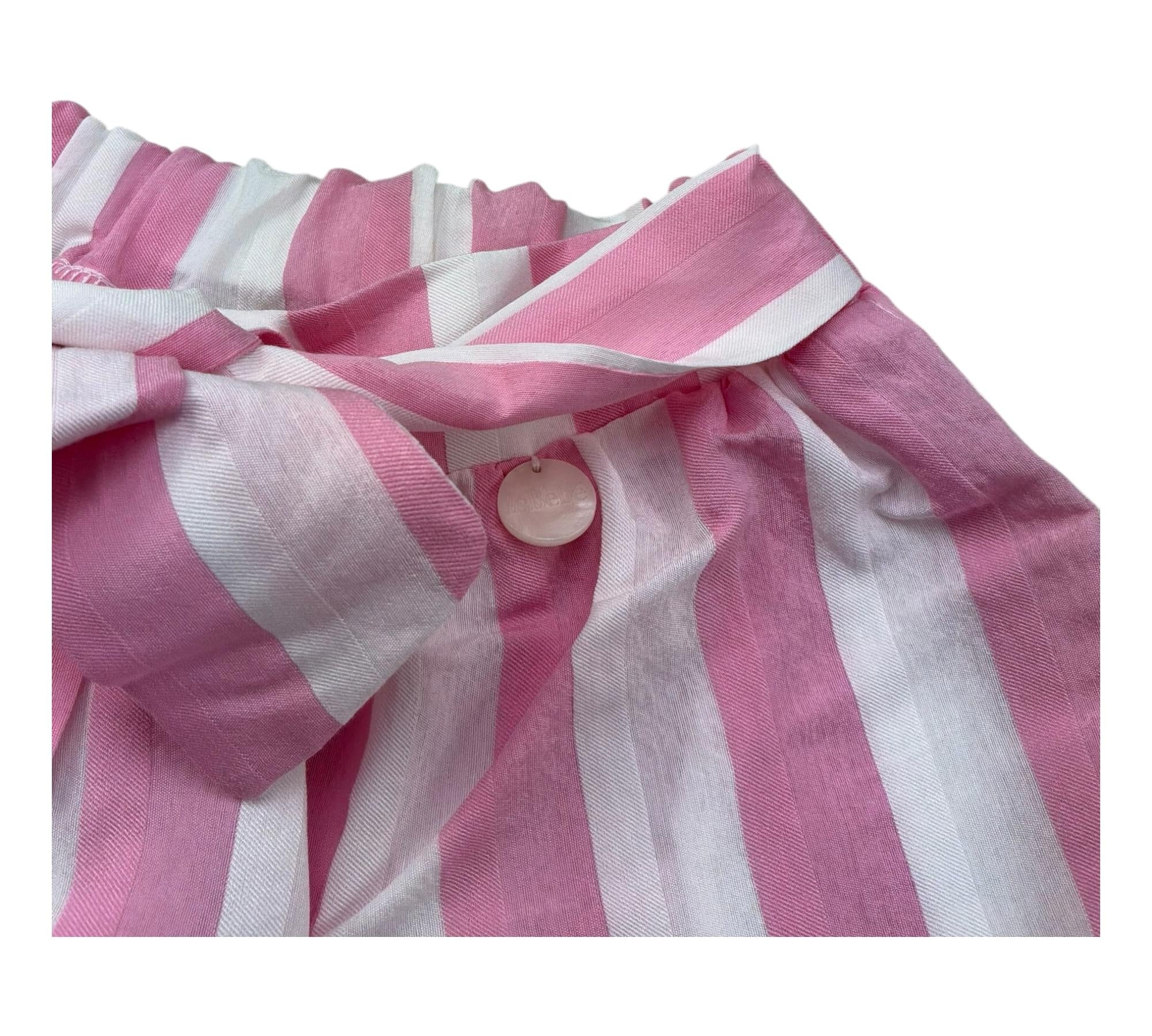 Le Bebe Short Fantasia A Righe per Neonata LBG6359 BIANCO/ROSA LE BEBE 
