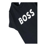 Boss T-Shirt Girocollo Tinta Unita con Stampa per Neonato J05P12 NERO BOSS 