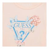Guess T-Shirt Girocollo Tinta Unita con Logo per Neonata K5RI07K6YW4XXN ROSA GUESS 