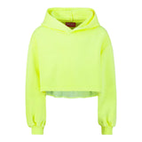 Vicolo Closed Hoodie Einfarbig Crop Modell Gelb Für Mädchen