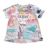 Guess Baby Mädchen T-Shirt mit mehrfarbigem Muster in Weiß