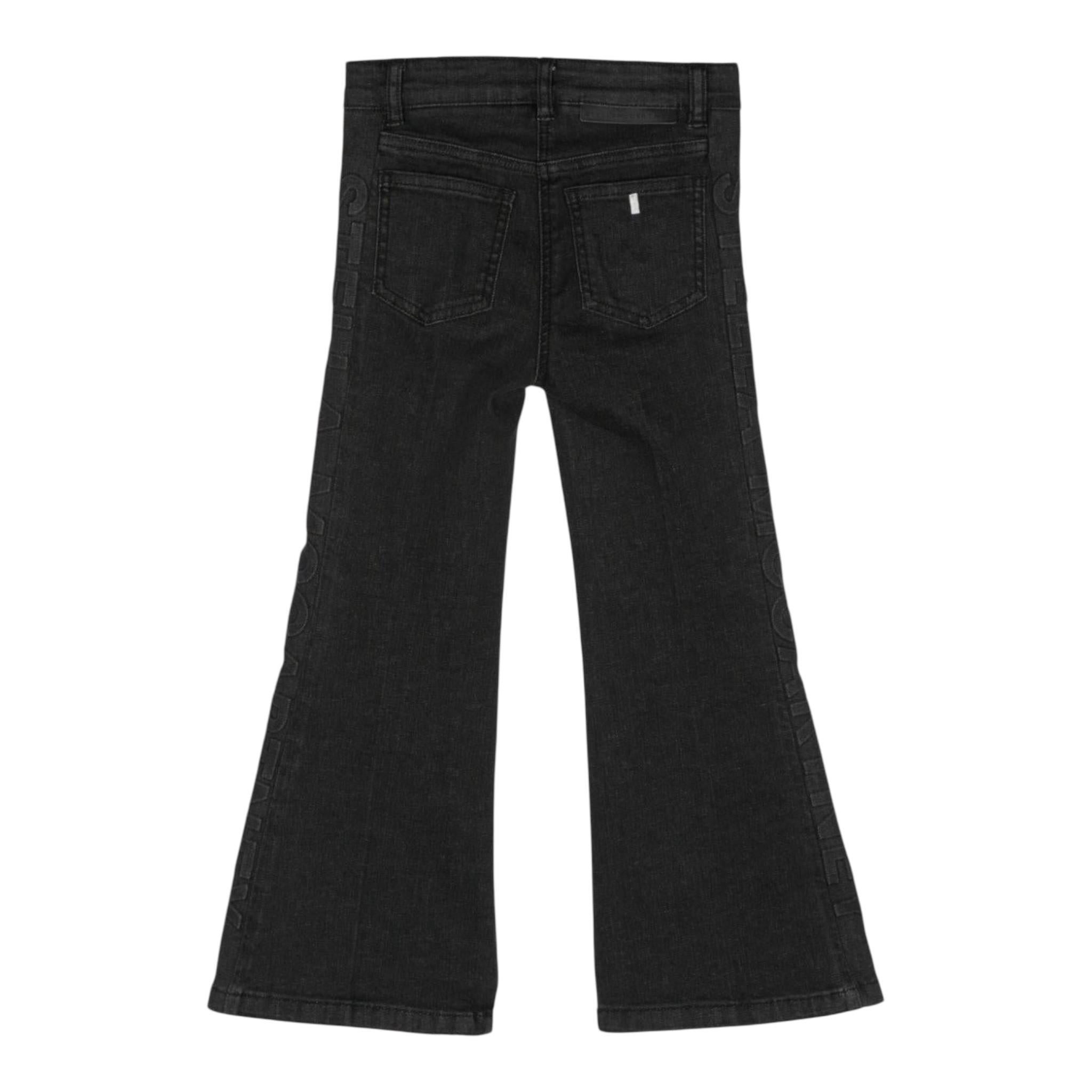 STELLA McCARTNEY jeans tinta unita con modello zampa Nero per Bambina TV6D40X NERO STELLA McCARTNEY 