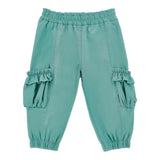 Monnalisa Pantalone Tinta Unita con Elastico In Vita per Bambina 37E402J VERDE MONNALISA 