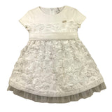 Baby A. Einfarbiges Kleid mit halben Ärmeln und weißen Applikationen für Neugeborene