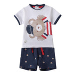 Minibanda Completo 2 Pezzi T-Shirt-Bermuda per Neonato 3B634 BIANCO/BLU MINIBANDA 