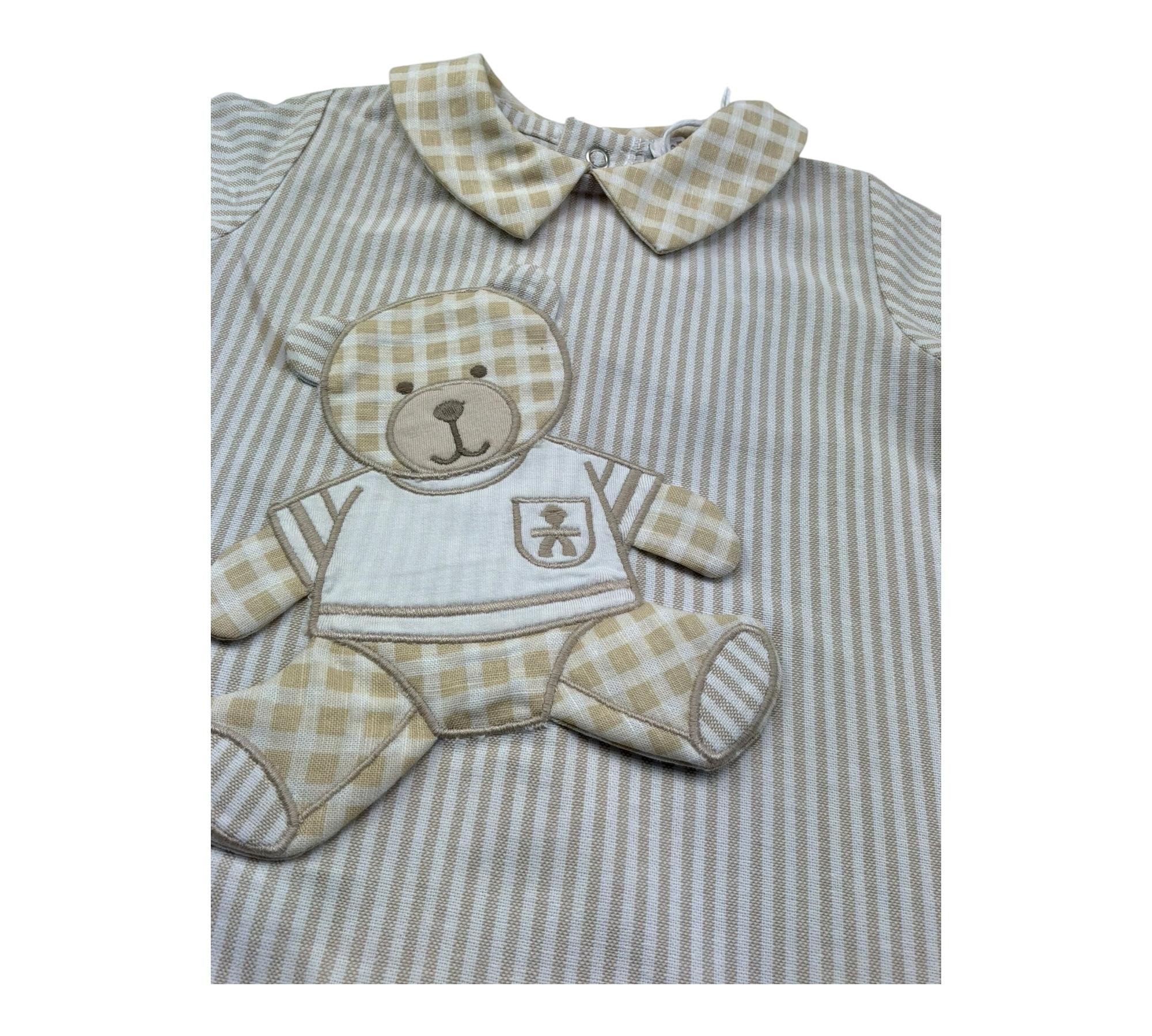 Le Bebe Pagliaccetto Fantasia A Righe con Colletto per Neonato LBB5281 BIANCO/BEIGE LE BEBE 