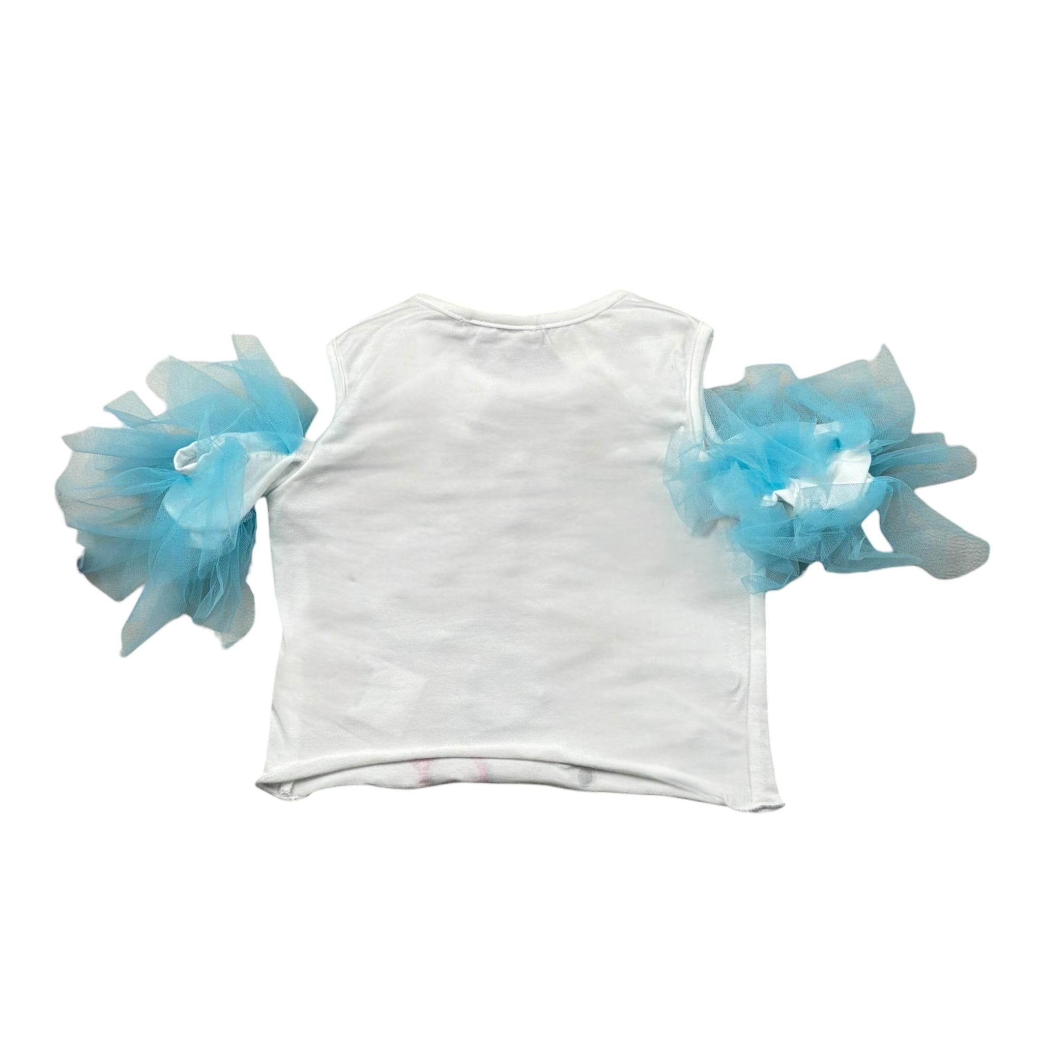 Miss Grant T-Shirt Girocollo Tinta Unita con Stampa per Bambina MG1318 BIANCO MISS GRANT 