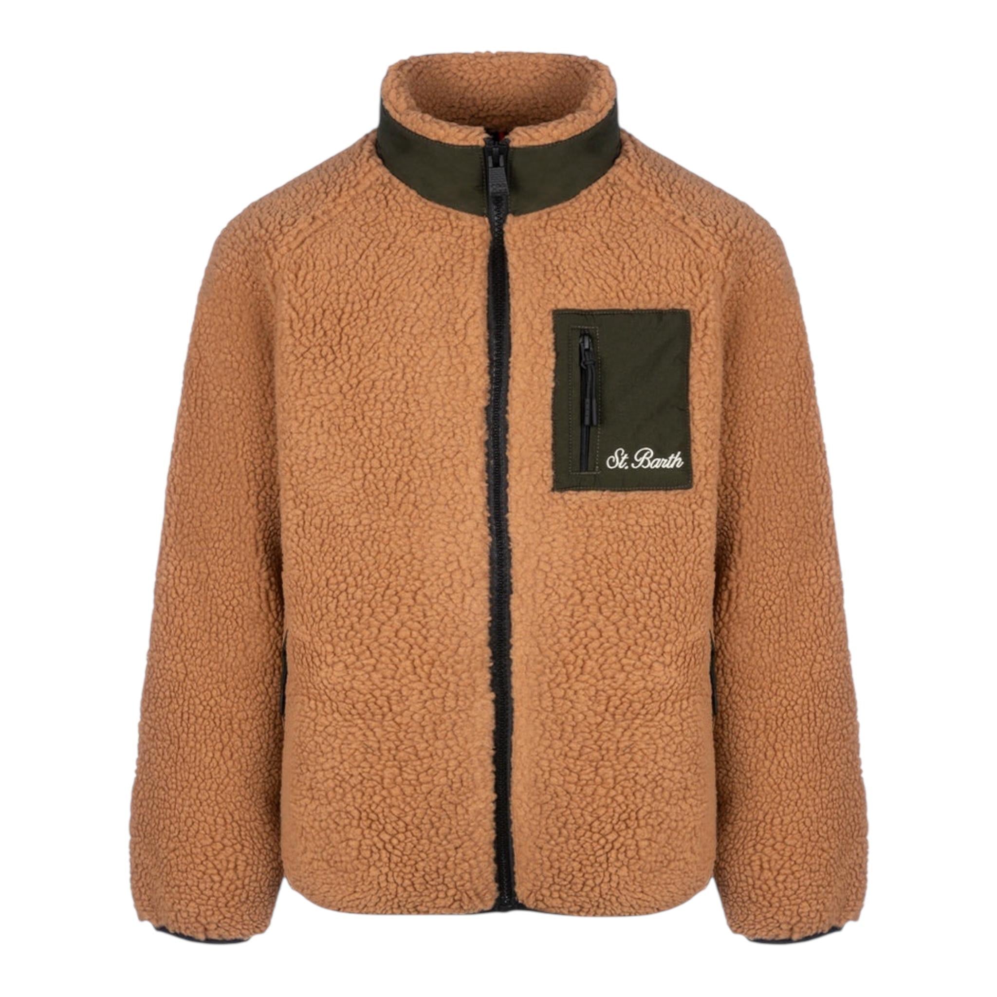 SAINT BARTH giubbino tinta unita con zip e contrasti Cammello per Bambino KEYSTONEX CAMMELLO SAINT BARTH 