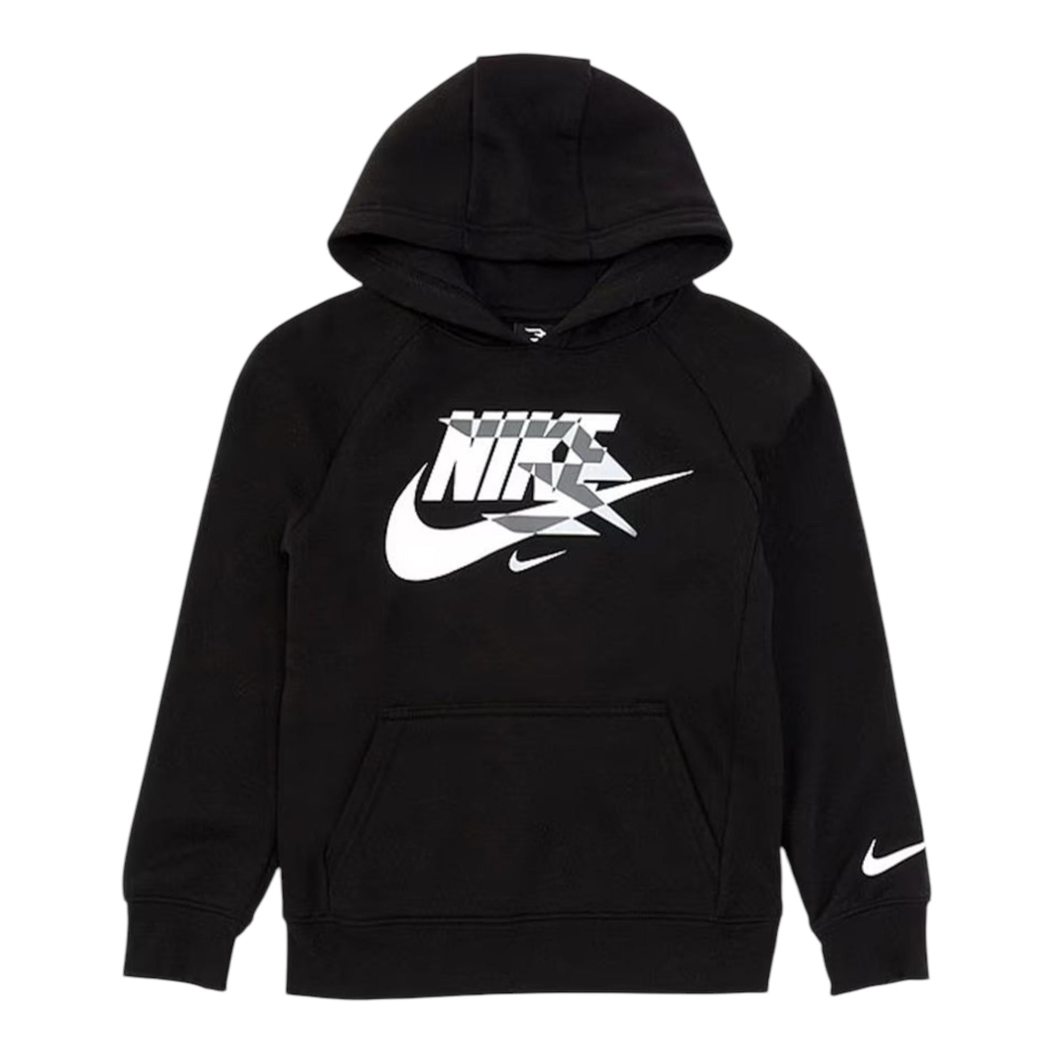 NIKE felpa tinta unita con cappuccio e stampa Nero per Bambino 9Q0870 NERO NIKE 