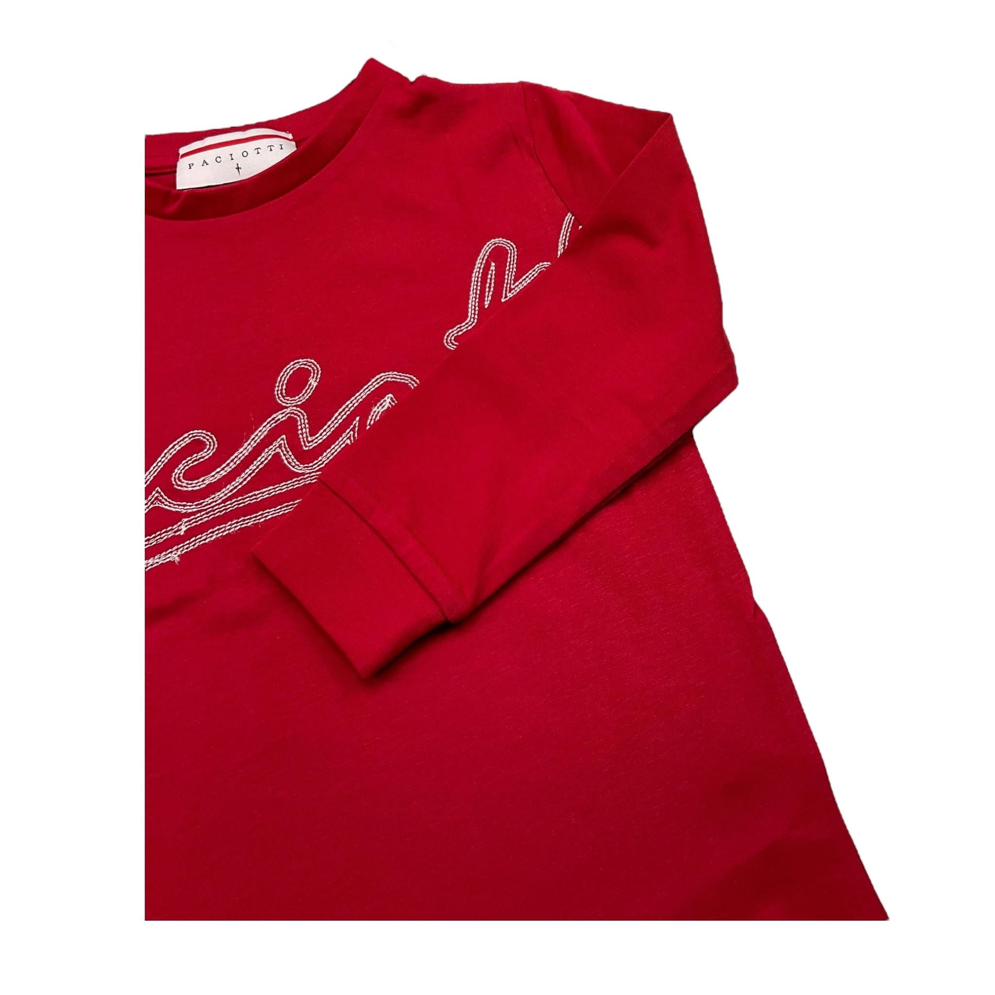 CESARE PACIOTTI shirt girocollo tinta unita con stampa in contrasto Rosso per Bambino TSP5308J ROSSO CESARE PACIOTTI 