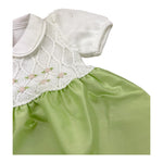 Gughelino Abito Bicolore Mezza Manica con Ricami per Neonata 3045 BIANCO/VERDE GUGHELINO 