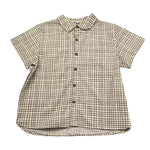 Petit Indi Camicia Tinta Unita con Fantasia A Quadri per Bambino SS25BK7427 BIANCO PETIT INDI 