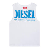 Diesel Rundhals-Tanktop einfarbig mit kontrastierenden Drucken weiß für Jungen
