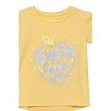 Guess T-Shirt Girocollo Tinta Unita con Stampa per Bambina A5GI01K6YW4X GIALLO GUESS 