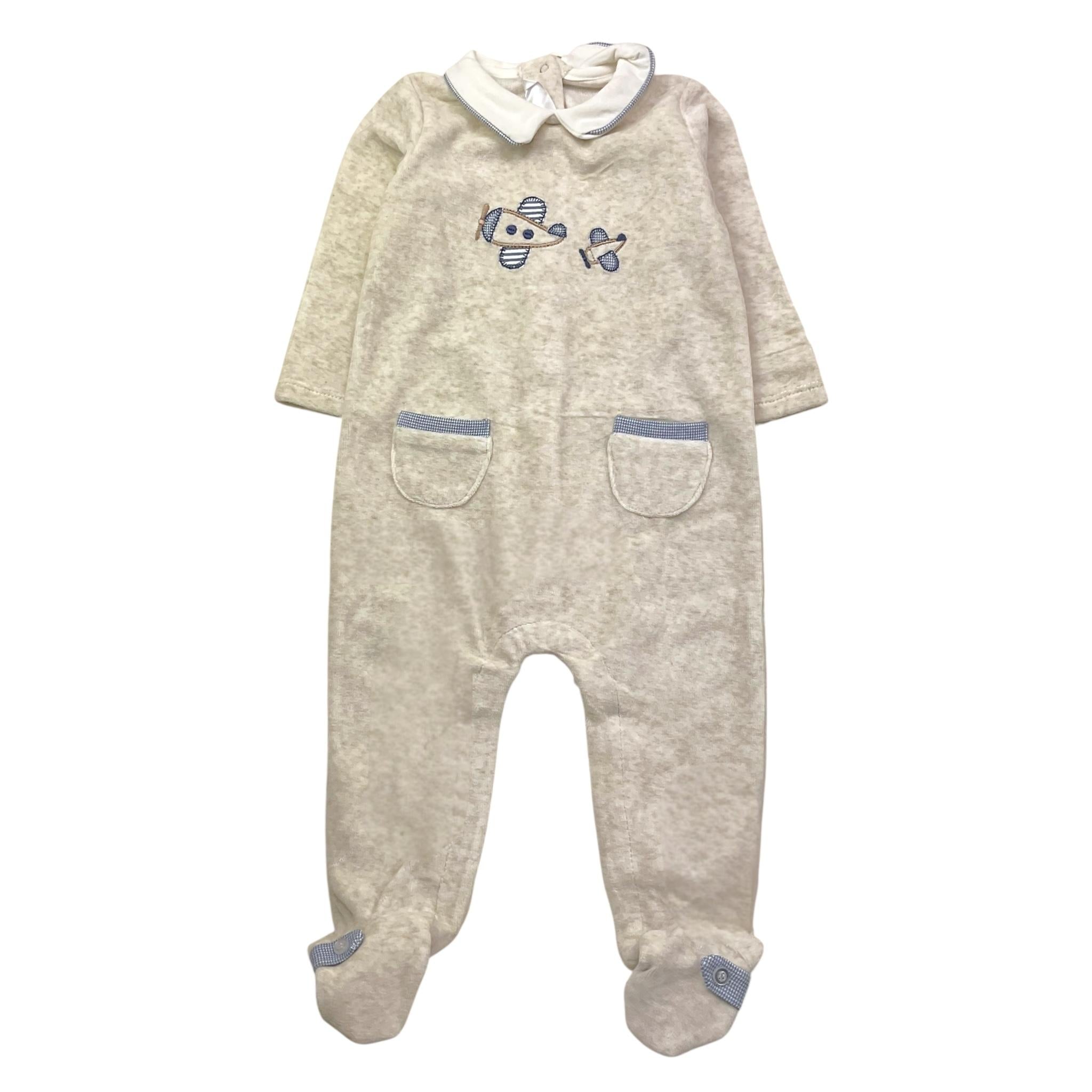 MAYORAL tutina in ciniglia tinta unita con stampa Beige per Neonato 27488 BEIGE MAYORAL 