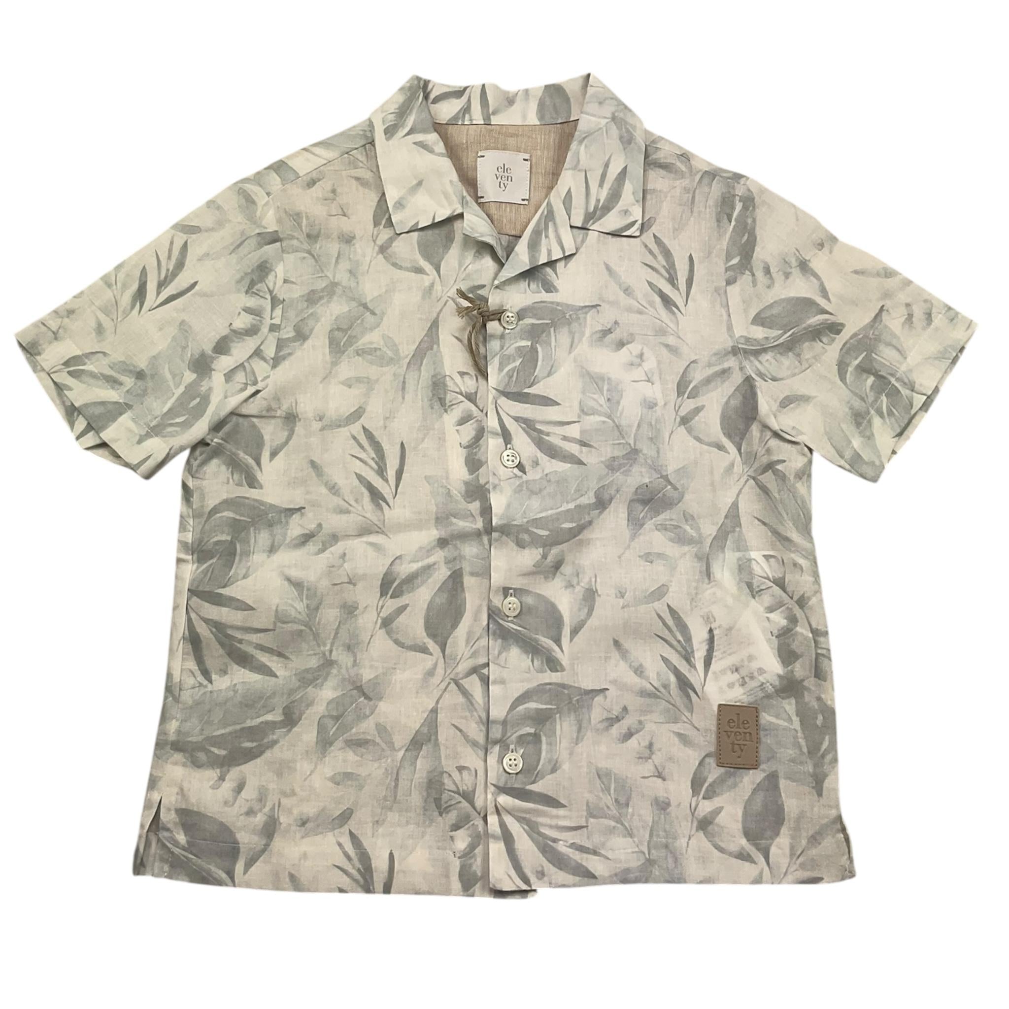 Eleventy Camicia Mezza Manica Tinta Unita Fantasia Foglie per Bambino EW5P61 BIANCO ELEVENTY 