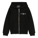 John Richmond Felpa Tinta Unita con Zip E Cappuccio per Bambino RBP25004FE NERO JOHN RICHMOND 