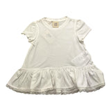 t-shirt girocollo tinta unita con ricami ZW8A31 PANNA CAFFE' D'ORZO 